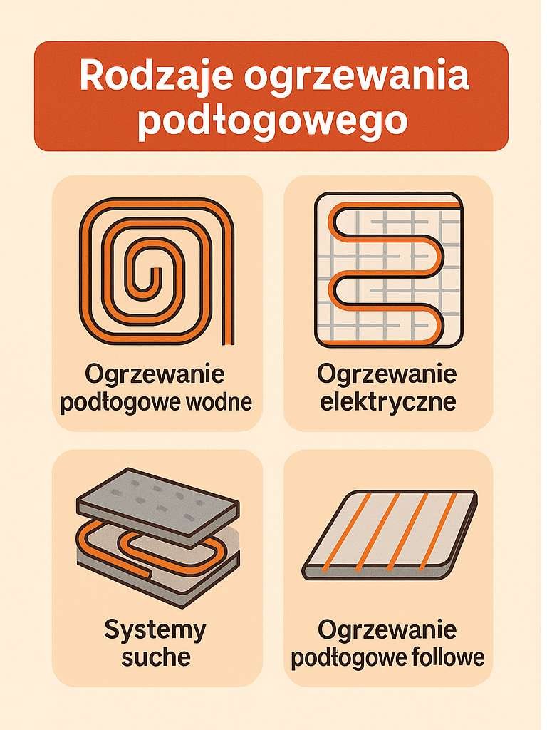 ogrzewanie podłogowe rodzaje